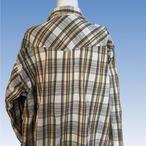 Patagonia Men's Yellow and Brown Plaid Shirt XXL - Picture 3 of 10